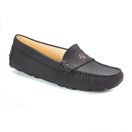 2699 Black Sahara Girls Mocassin soft loafer from Italy