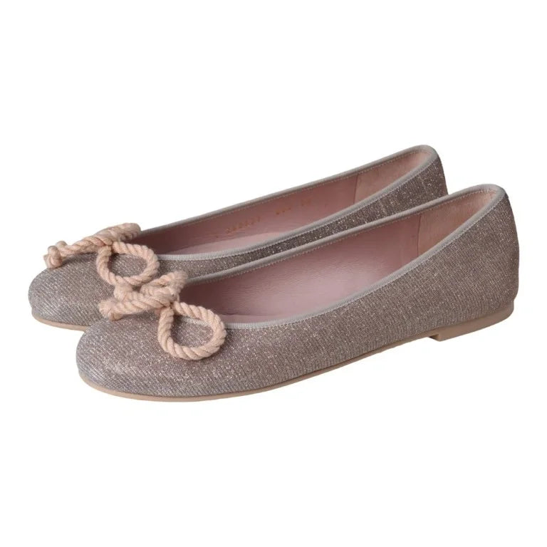 Soft Pink Galassi bow shoe flats for teens and women