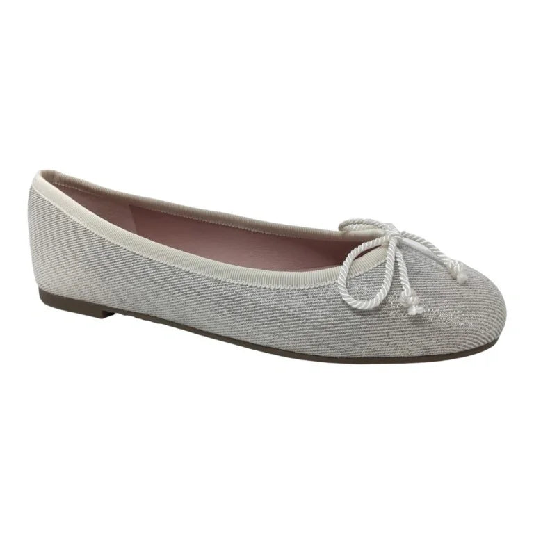 Beige Micro Flats for Teen/Women by Pretty Ballerinas - Galluci - Ballet Flat With Bow - Beige - Micro - Spain