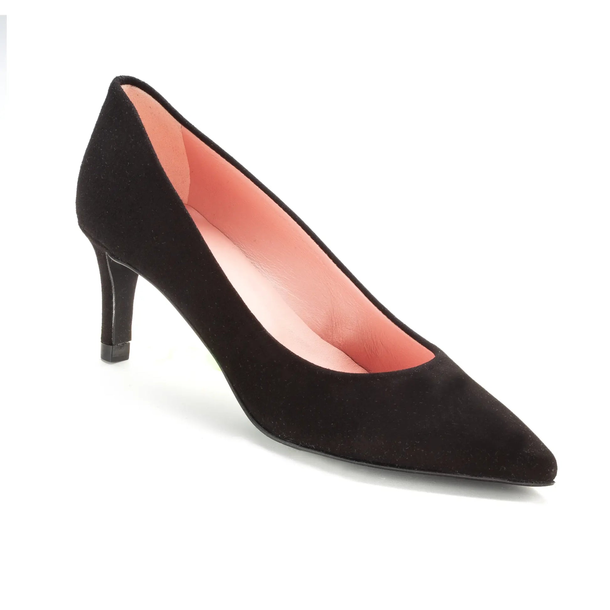 46278 Black Suede Teens Pump made in Spain