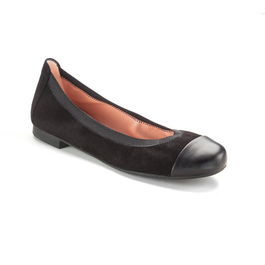Teens black suede leather slip on shoe