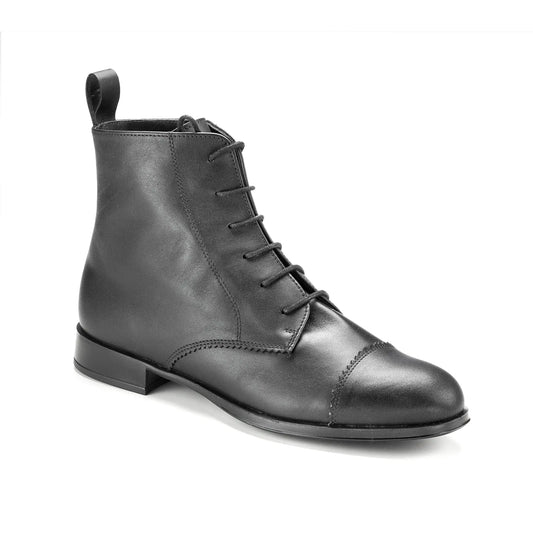 49263 trendy black leather teens boot low made in Spain