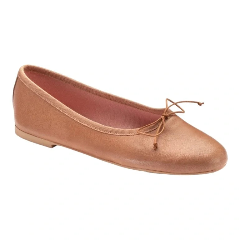 49788 Soft Pink Leather Teens Bow Shoe