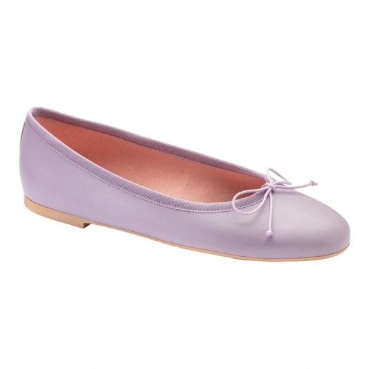 Lavender Leather Teens Bow Shoe, crafted in Spain