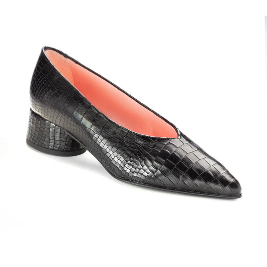 51871 Black Crocodile Teens Heel - Stylish and comfortable heel for teenagers