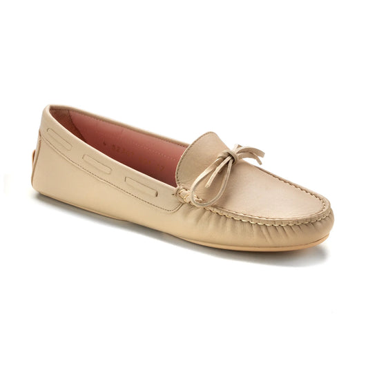 Beige Leather Teens Summer Loafer made in Spain
