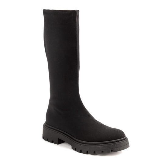 Black stretch heel girls microfiber stretch boots made in Italy