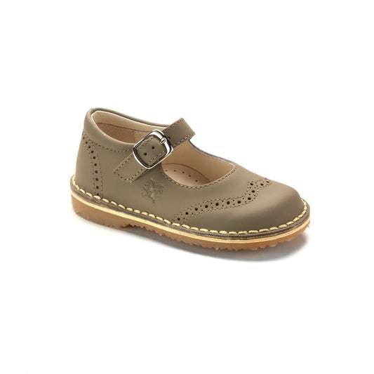 Taupe Sahara Boys T Sandal Shoe with straps made in Italy
