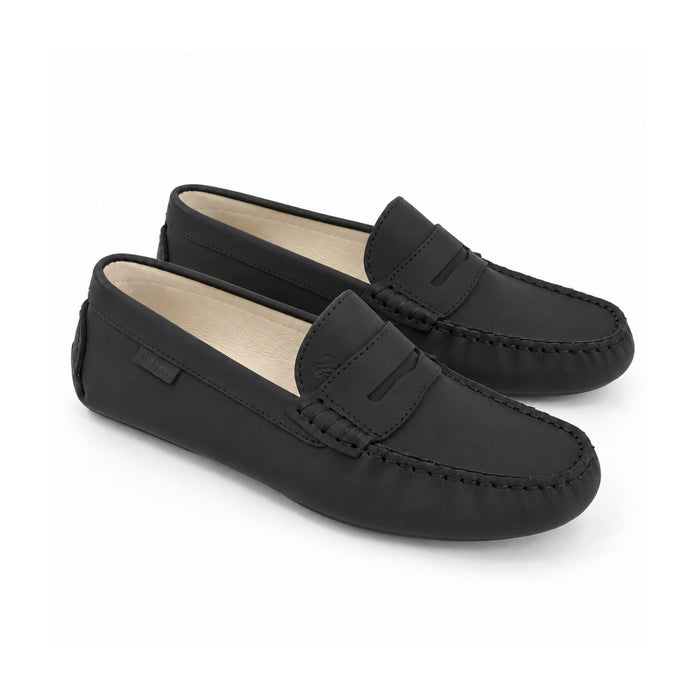 2485 - Black Sahara Leather Soft Loafer for Girl by London Kids