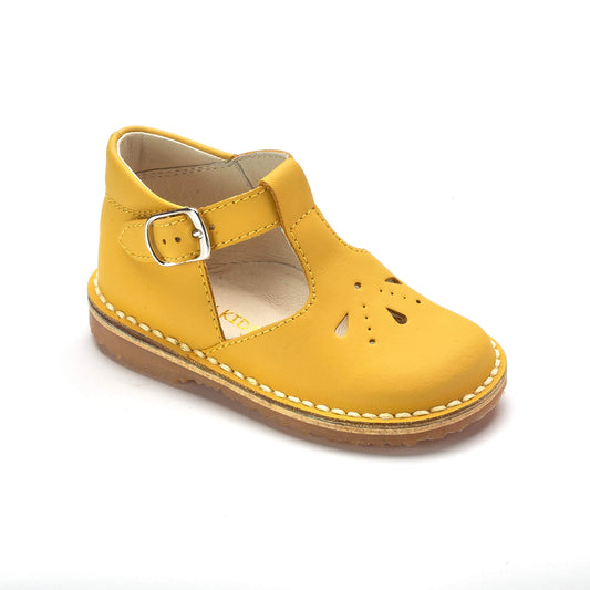 Toddler girl's mustard sahara hi-top strap shoe made in Italy
