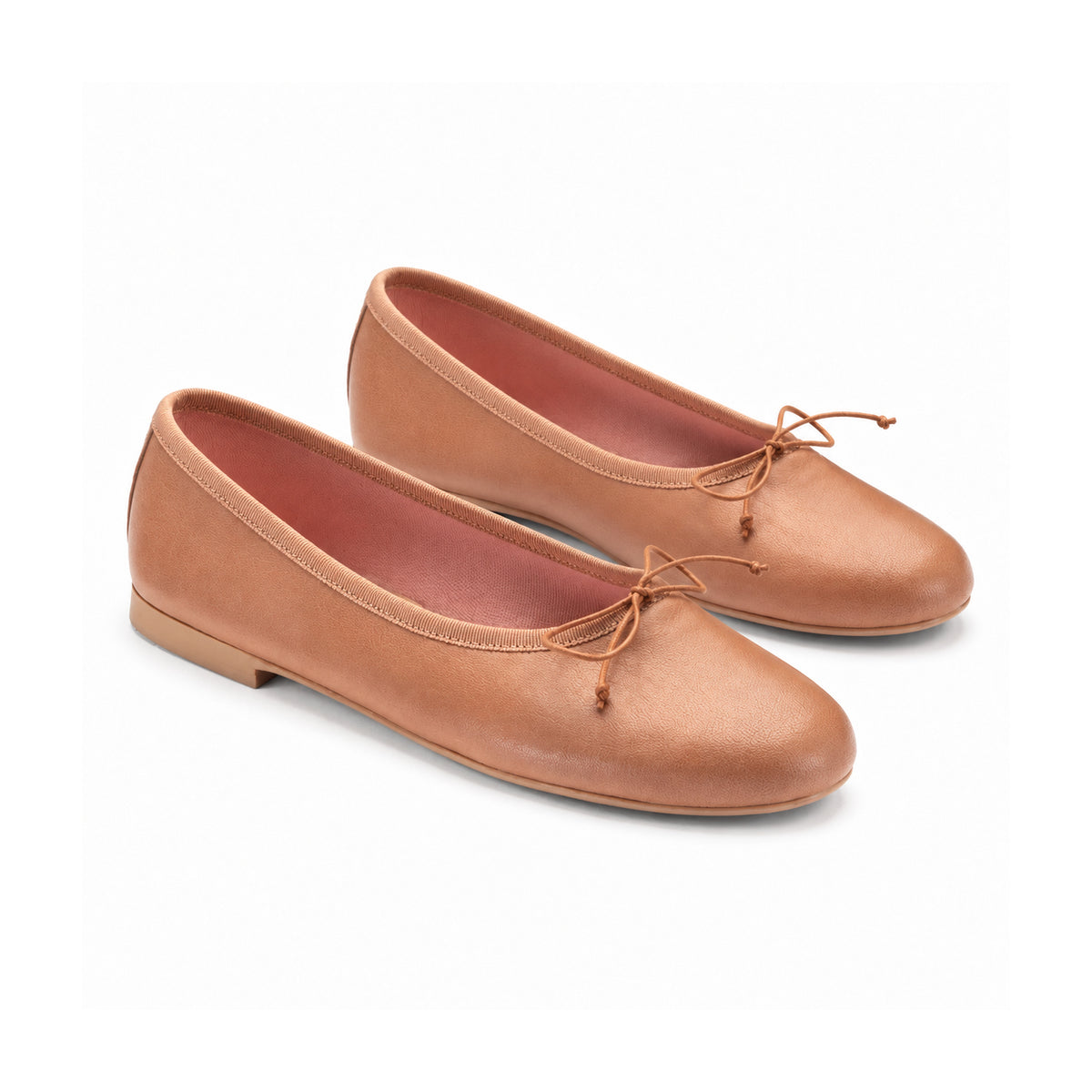 49788 - Soft Pink Leather Teens Bow Shoe