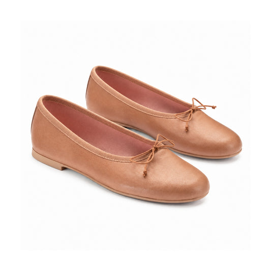 49909 - Soft Pink Leather Teens Bow Shoe