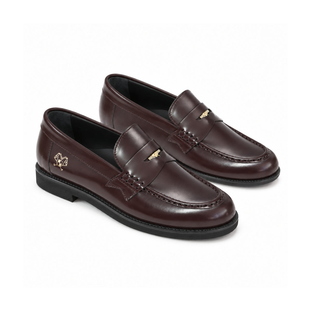 1749 - Bordo Polished Leather Girls Dress Loafer