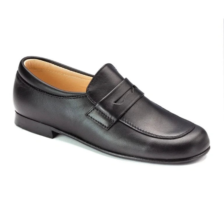 Black Soft Leather Slip On for Boy by Beberlis 35 / Black