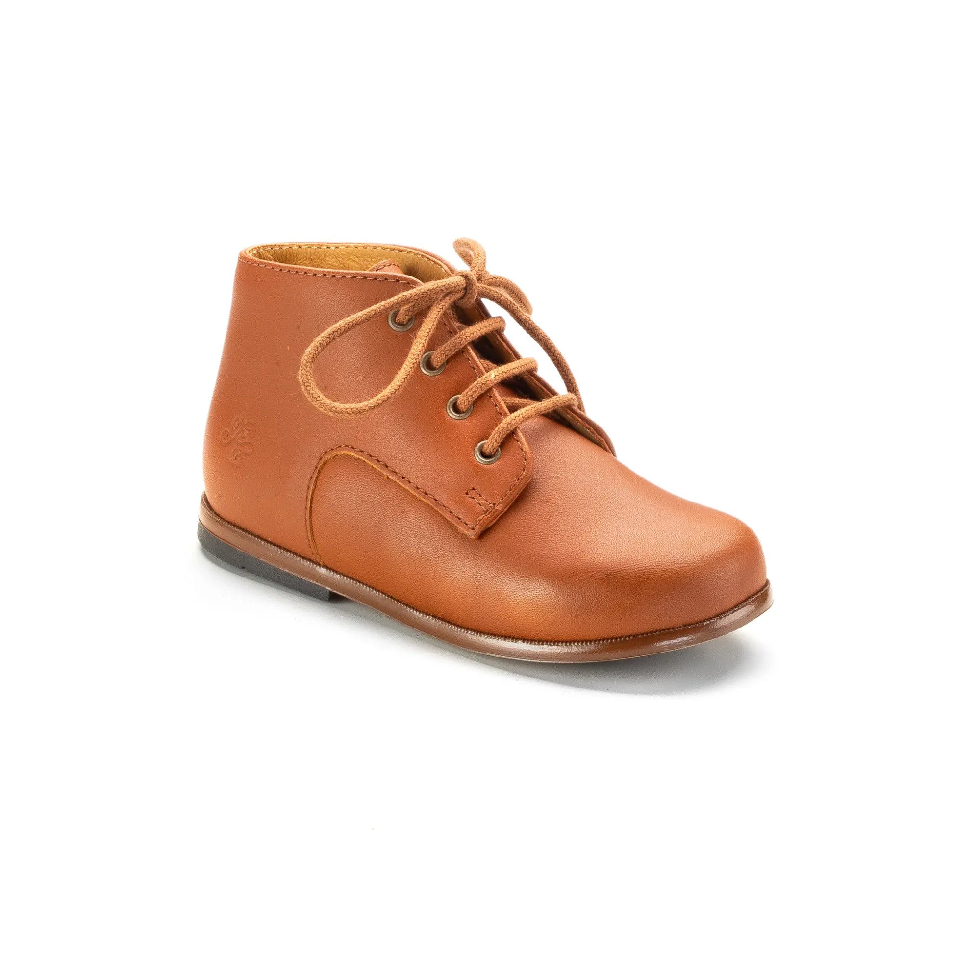 Derbi Dark Camel Lace High Shoe for Toddlers