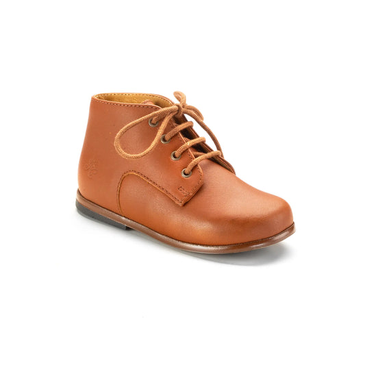 Derbi Dark Camel Lace High Shoe for Toddlers
