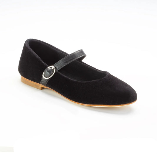 Black Velvet Girls MaryJane Shoe for Shabbos, made in Spain