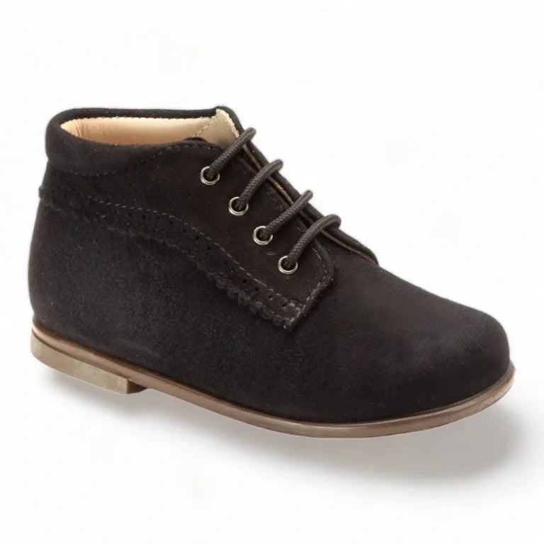 Gael black suede toddler high top shoe with laces