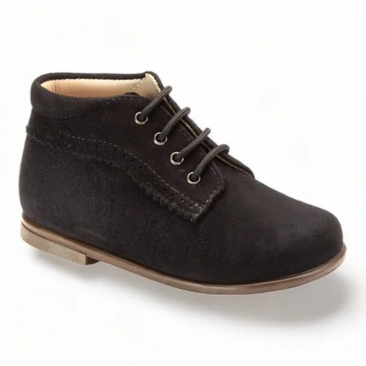 Gael black suede toddler high top shoe with laces