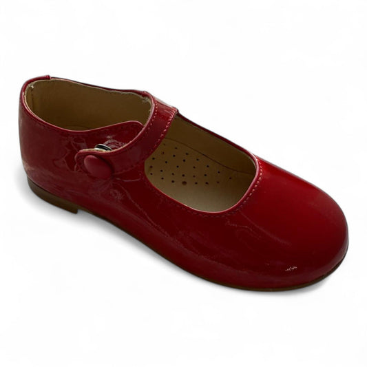 Olivia - Red Patent Girls Mary Jane Button English Classic