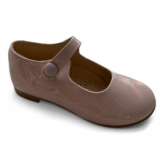 Olivia - Blush Patent Girls Mary Jane Button English Classic