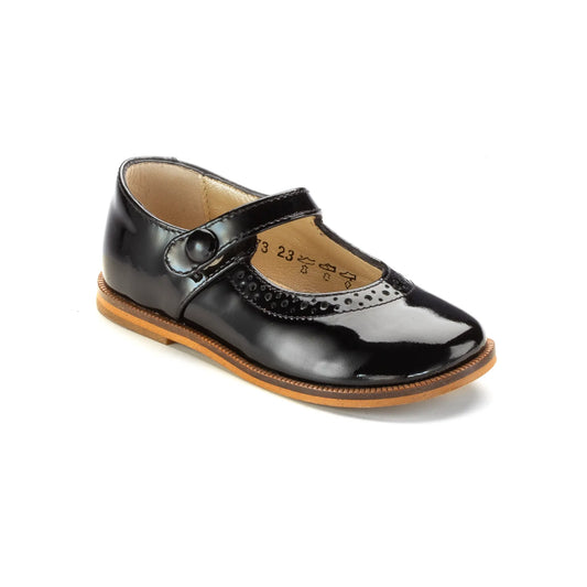 Perfo Toddlers Black Patent Mary Jane Dressy Shoe