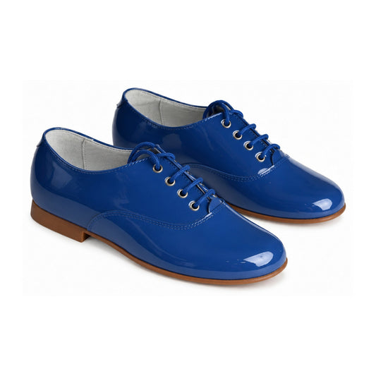 Blue Patent Leather Lace for Boy by Beberlis