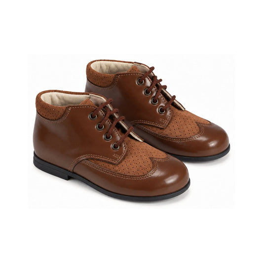 Brown Polished Leather Lace for Toddler by Beberlis