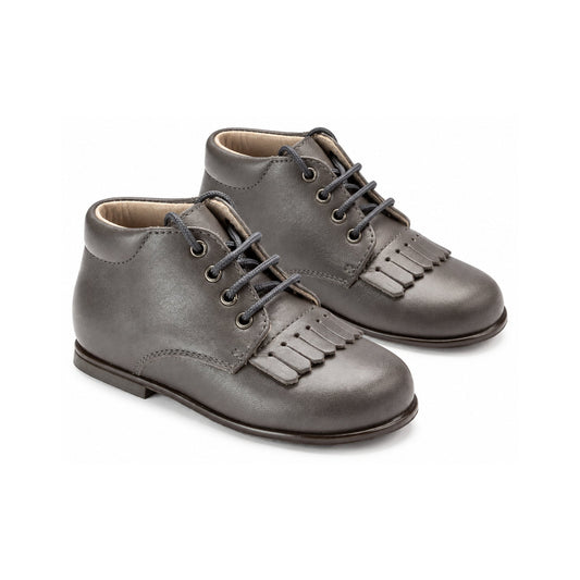 Gray Soft Leather Lace for Toddler by Beberlis
