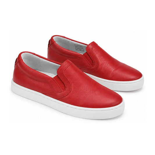 Red Soft Leather Sneaker for Girl by Beberlis