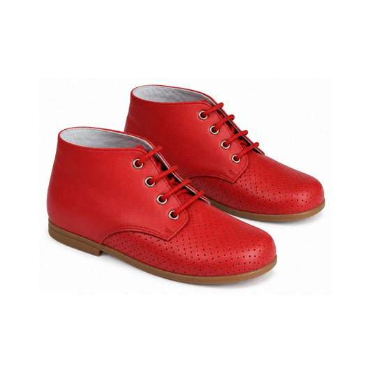 Red Soft Leather Lace for Toddler by Beberlis