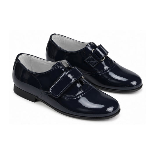 Navy Patent Leather Velcro for Boy by Beberlis