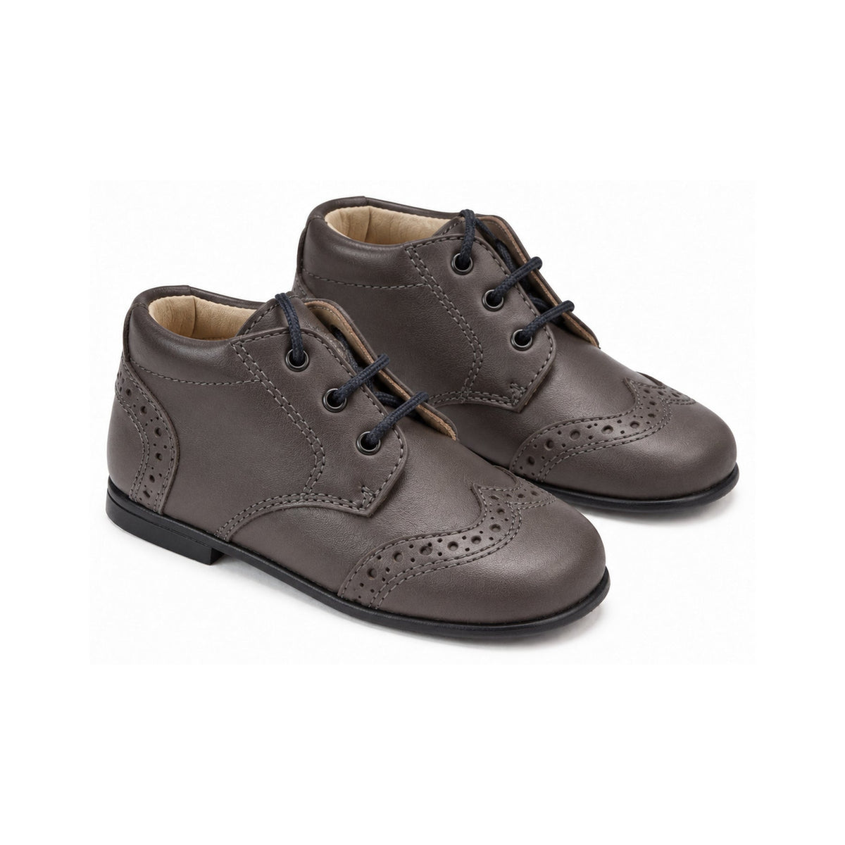 Gray Soft Leather Lace for Toddler by Beberlis