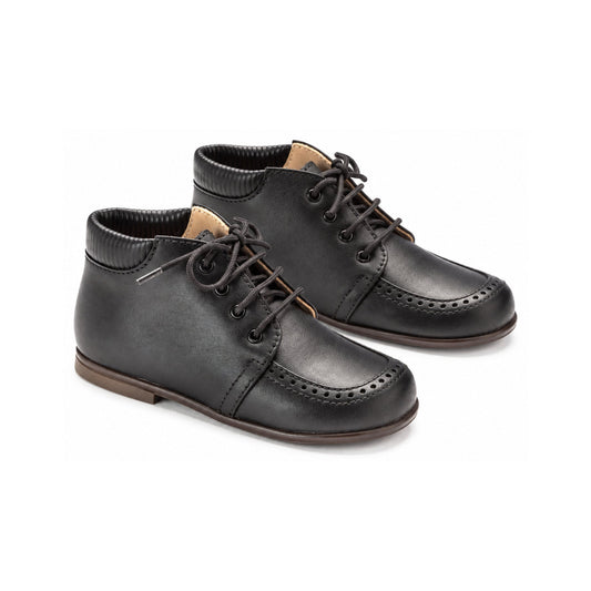 Black Leather Toddler High Shoe