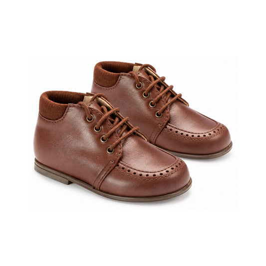 Brown Leather Toddler High Shoe