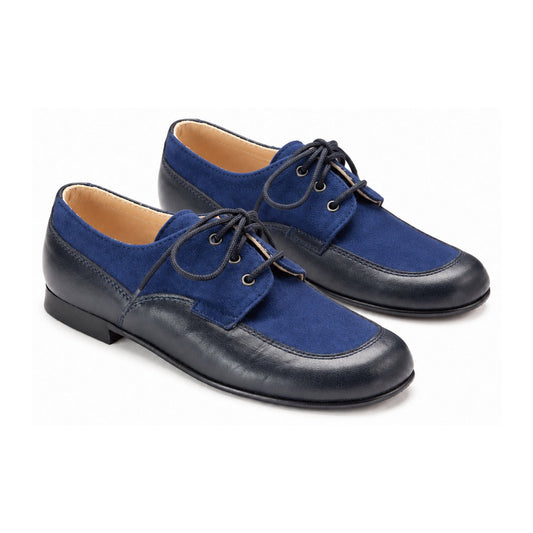 Navy Soft Leather Lace for Boy by Beberlis