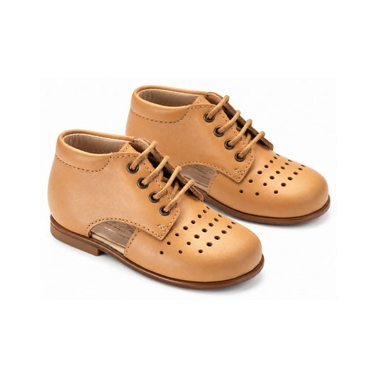 Tan Leather Baby's Summer Lace Shoe