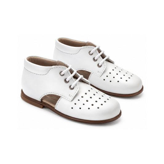 White Leather Babys Summer Lace Shoe