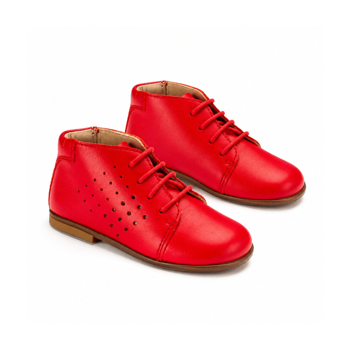 Red Soft Leather Lace for Toddler by Beberlis