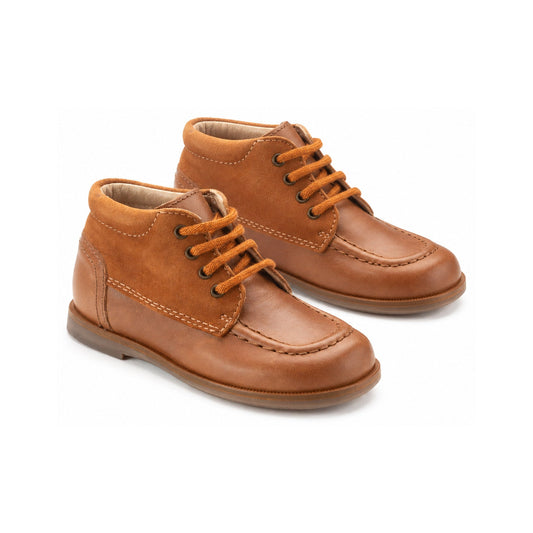 Tan Leather Toddler High Lace Shoe