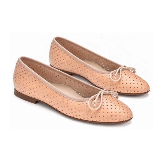 Soft Pink Leather Girls Summer Bow Shoe