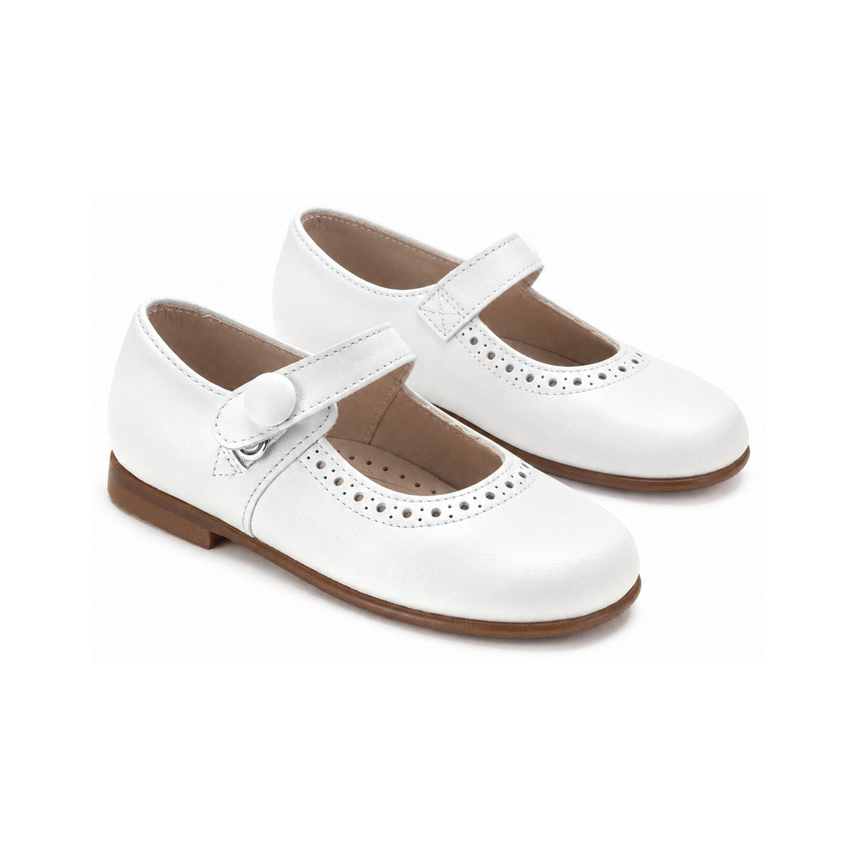 White Leather Mary Jane Toddler Dress Shoe