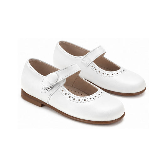 White Leather Mary Jane Toddler Dress Shoe