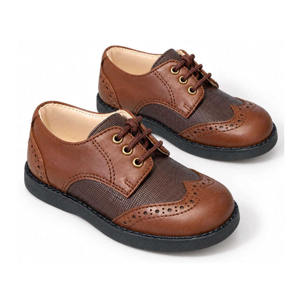 Boys Brown Leather Derby Shoes