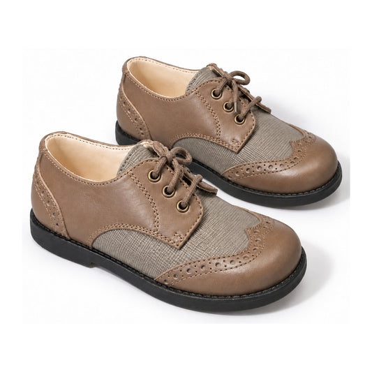 Taupe Dk Leather Boys Derby