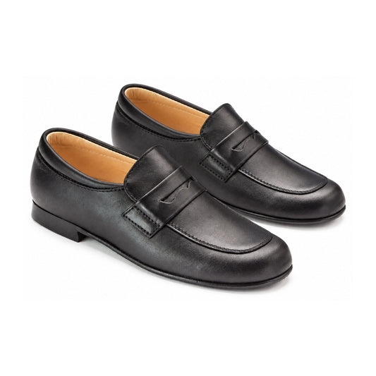 Black Soft Leather Slip On for Boy by Beberlis