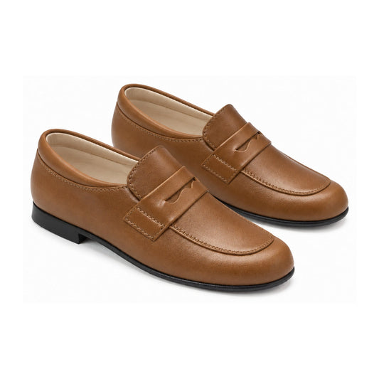 Tan Soft Leather Slip On for Boy by Beberlis
