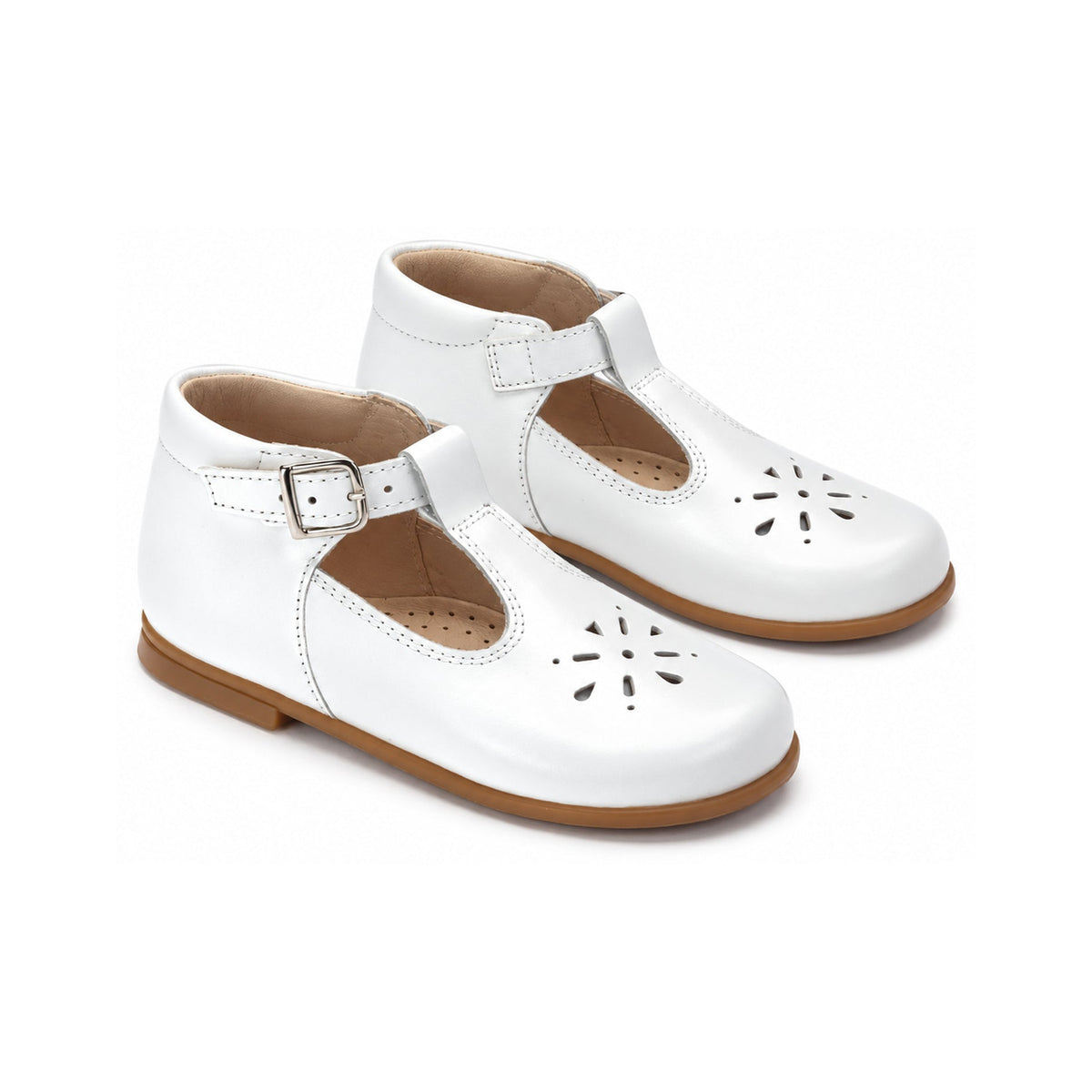White Gentry Toddler T-Strap High-Top Shoes