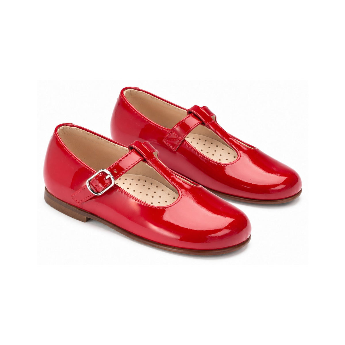 Red Patent Baby's T-strap