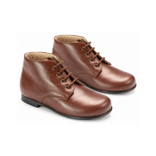 Brown Soft Leather Lace for Toddler by Beberlis